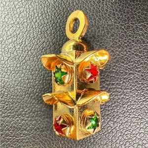 Magnificent pendant/charm in the form of a traffic light 18k yellow solid gold